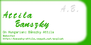 attila banszky business card