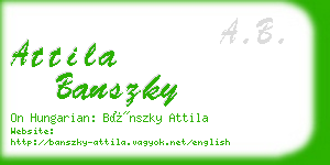 attila banszky business card